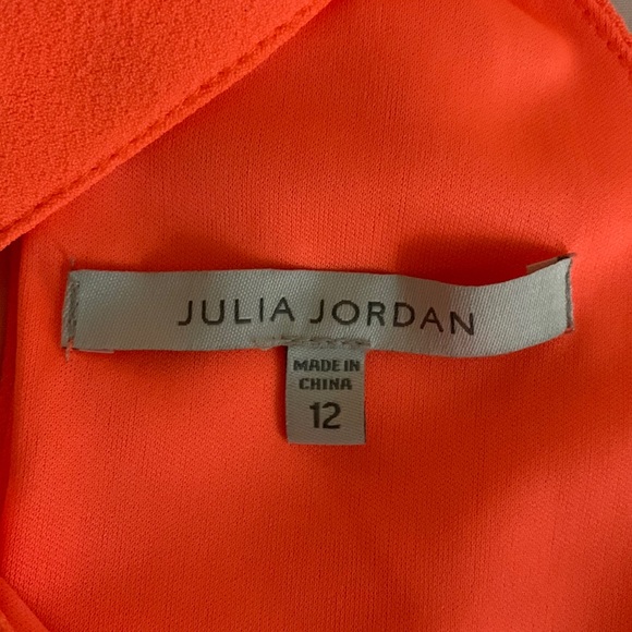 NWT Julia Jordan Knot Neck Halter Dress Size 12 -Neon Orange - Picture 9 of 10